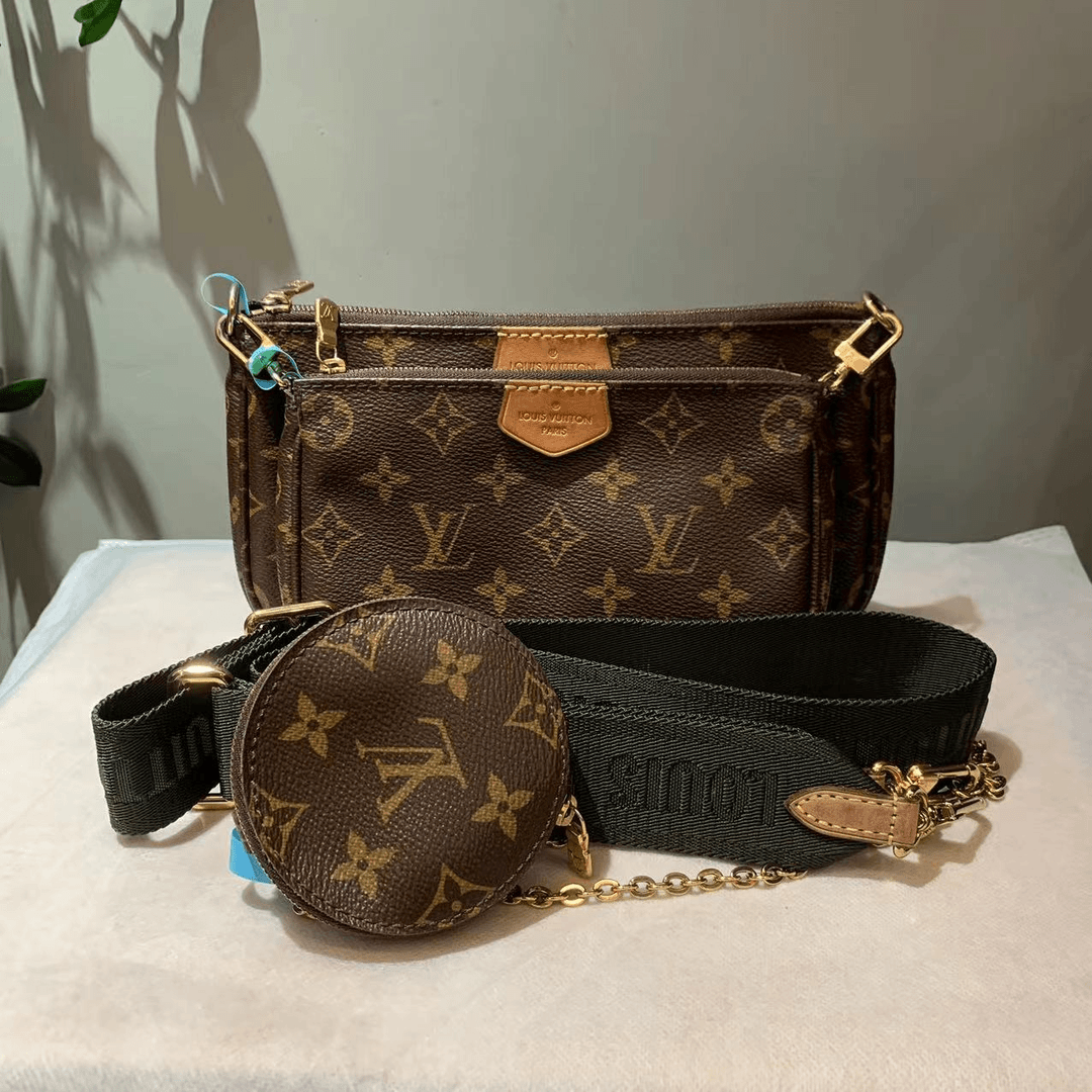 95新 LouisVuitton/路易威登 五合一/绿色肩带/斜挎包/休闲百搭