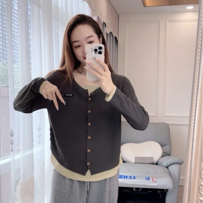 （307-355号上衣合集穿到170斤）秋冬新款针织衫开衫大码女装