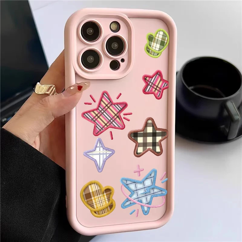 可爱星星适用iphone15promax手机壳苹果14全包13/12高级创意防摔x