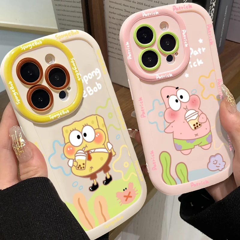 海绵宝宝派大星苹果15手机壳全包iphone14promax12创意情侣高级感