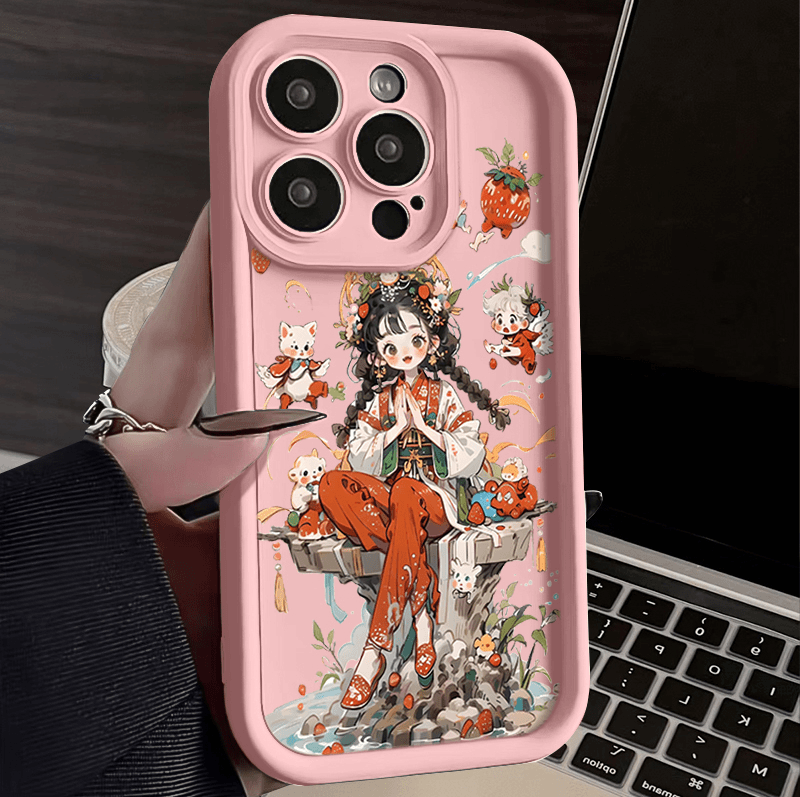 许愿少女iphone15手机壳苹果14promax硅胶13创意12高级感全包个性