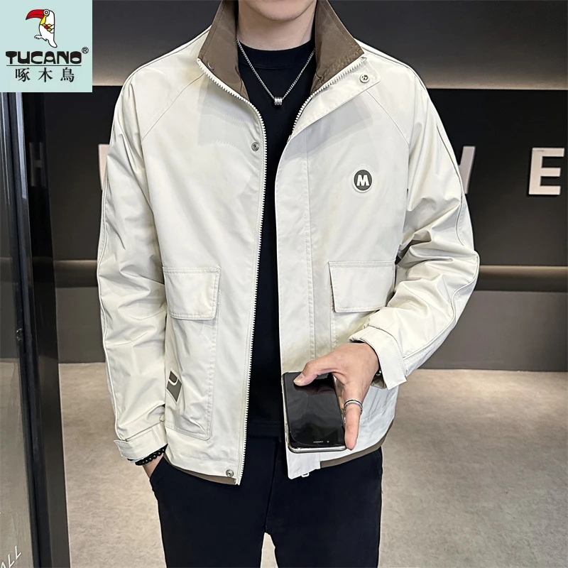TUCANO/啄木鳥春秋新款拼色休闲男外套时尚韩版男士夹克帅气上衣