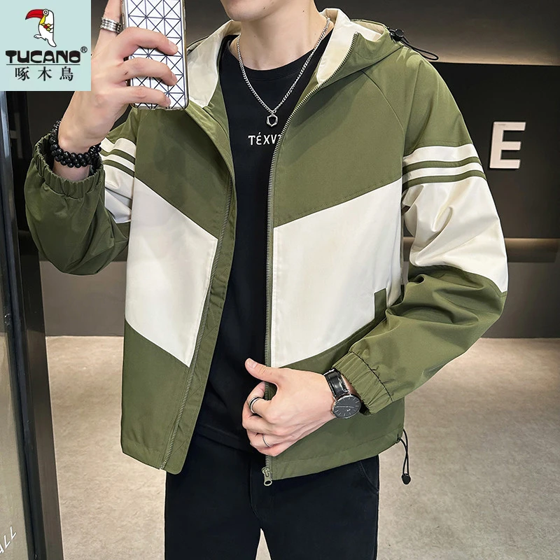 TUCANO/啄木鳥2023秋新款男士短款连帽工装夹克外套潮牌百搭衣服