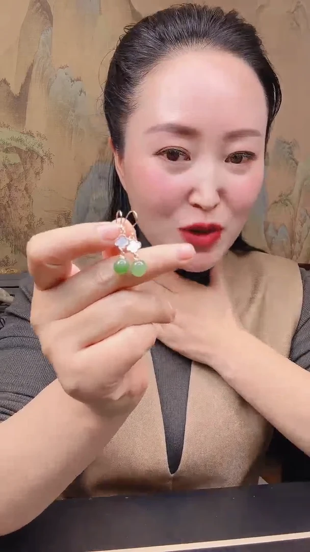 【闪购商品】和田玉耳饰银S925镶嵌.