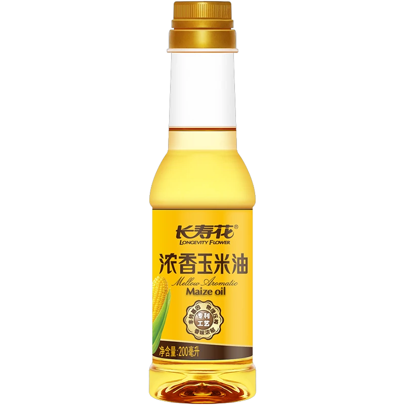 长寿花浓香玉米油200ml*1瓶非转基因物理压榨烘焙油食用植物油