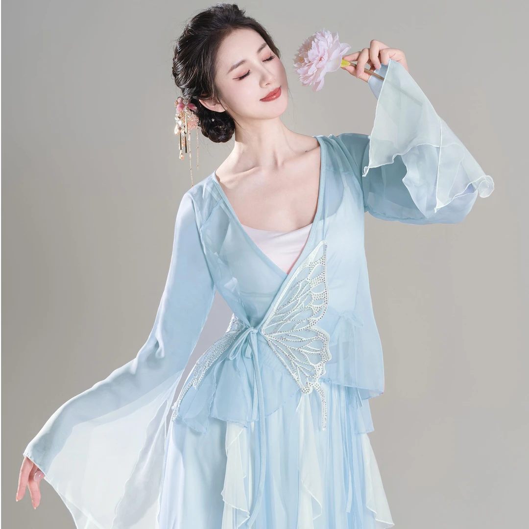 古旗皇古典舞身韵纱衣飘逸仙气练功服中国风民族演出服舞蹈服女