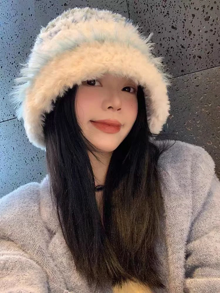 清冷氛围感~软糯显脸小韩版帽子女生秋冬季防寒加厚毛绒针织线帽