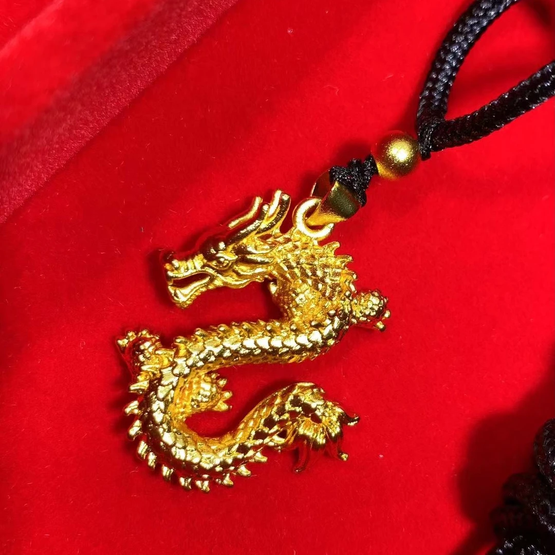 合金吊坠 实心立体祥龙时尚经典款精美吊坠项链（送吊坠绳）