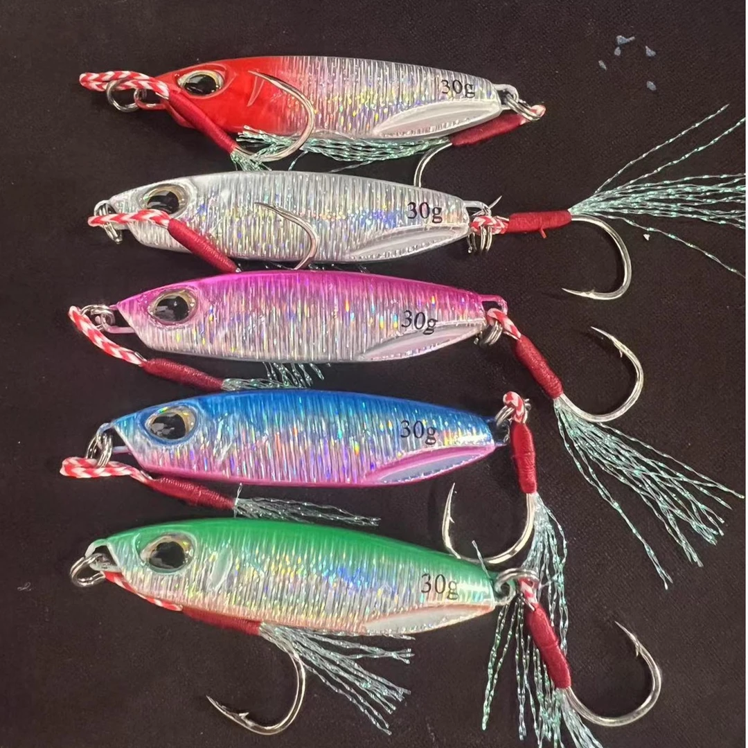 樊朝阳10只装日式远投双单钩饵鱼饵飘落硬饵路亚假金属路亚铁板饵