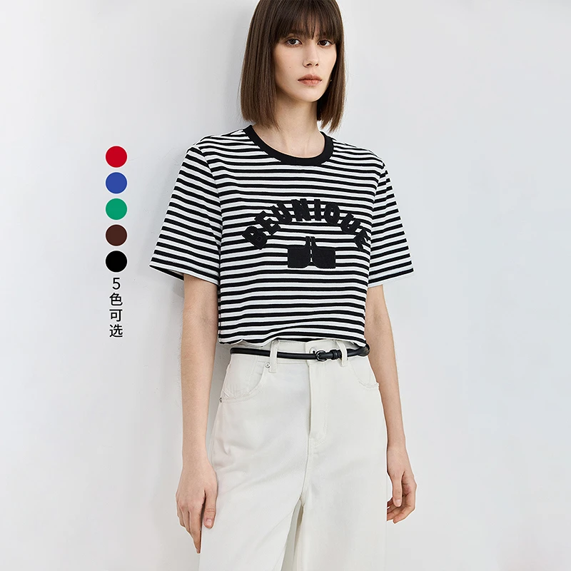 LILY夏新款女装T恤124229VT993