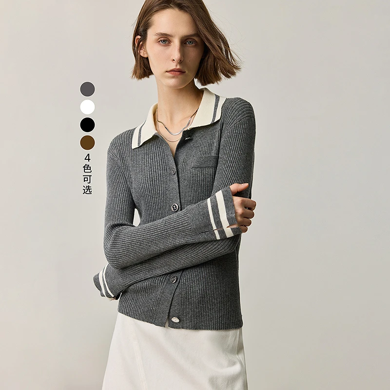 LILY2024秋新款女装毛针织衫124349TC905