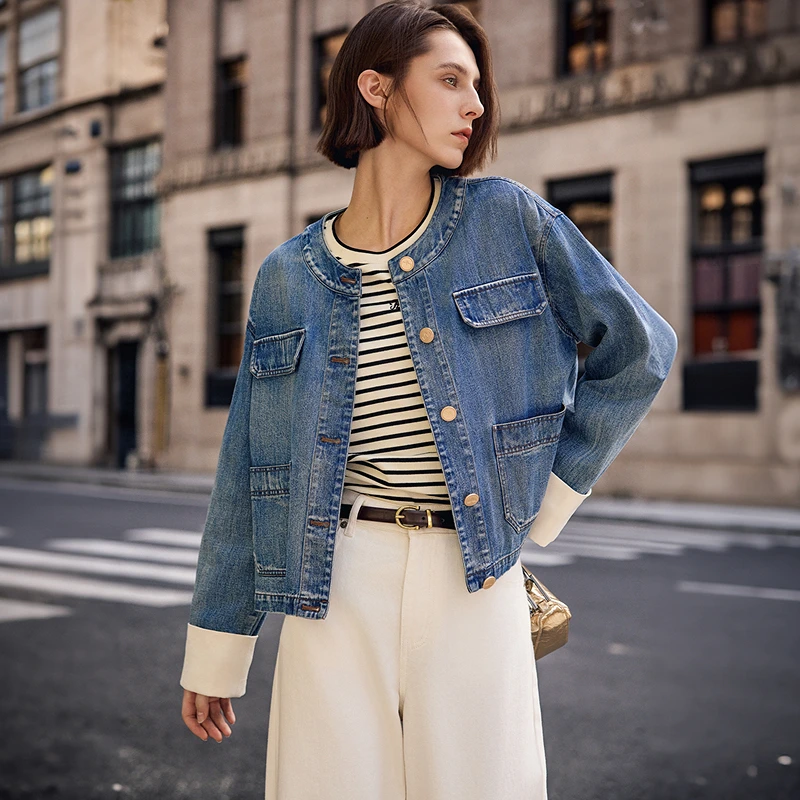 LILY2024秋新款女装短外套124339G3919