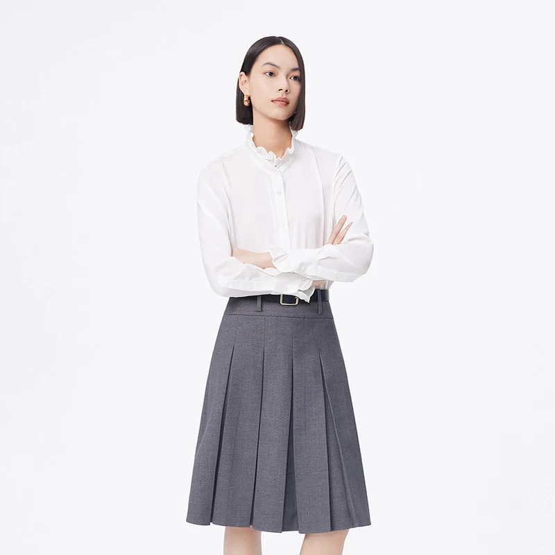 LILY冬新款女装衬衫123429C4915