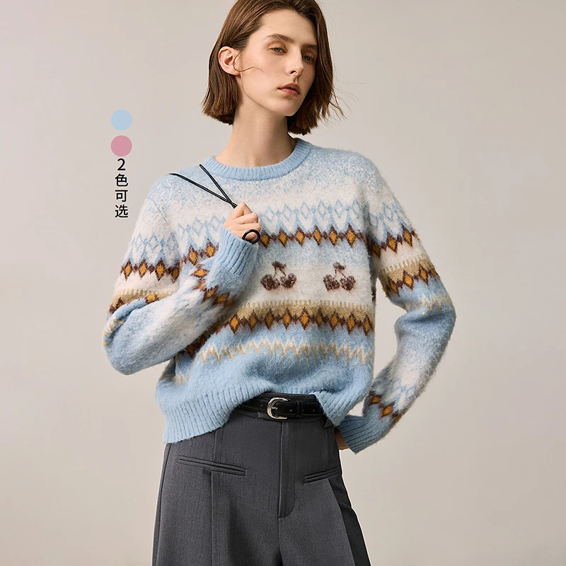 【小欧专属】LILY2024冬新款女装毛针织衫124419TK943