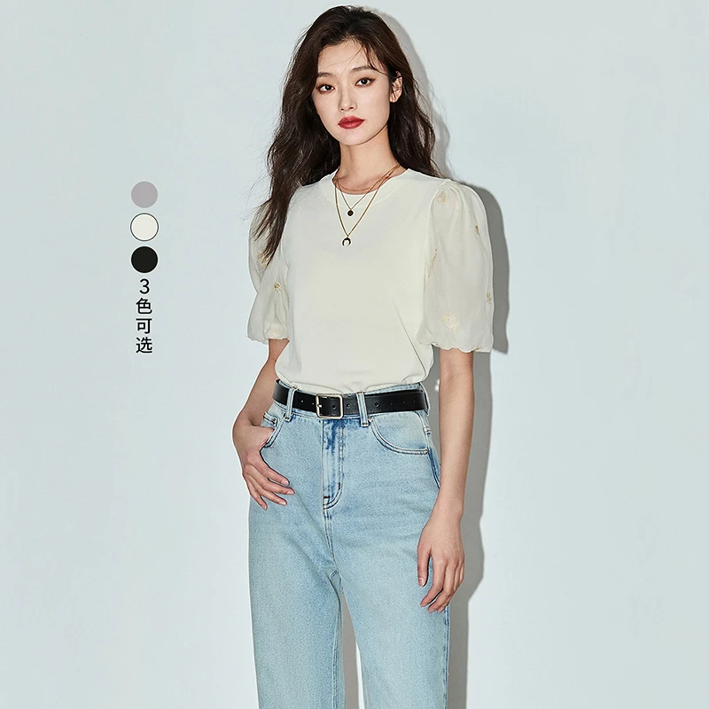 【大瑶专属】LILY2024夏新款女装毛针织衫124209TK944