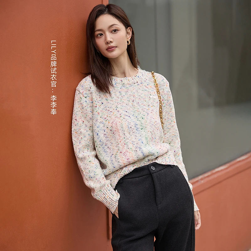 【大瑶专属】LILY2024冬新款女装毛针织衫124409TK924