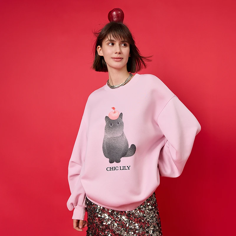【苹果猫卫衣】LILY2024冬女装卫衣124439VW919