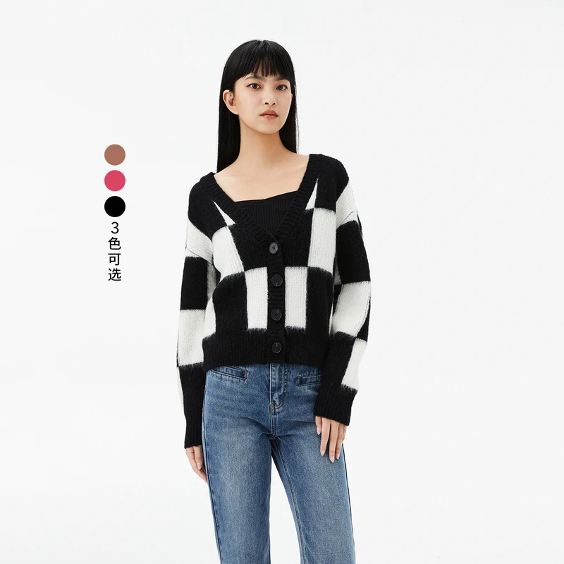 LILY2023冬新款女装毛织外套123440TC337