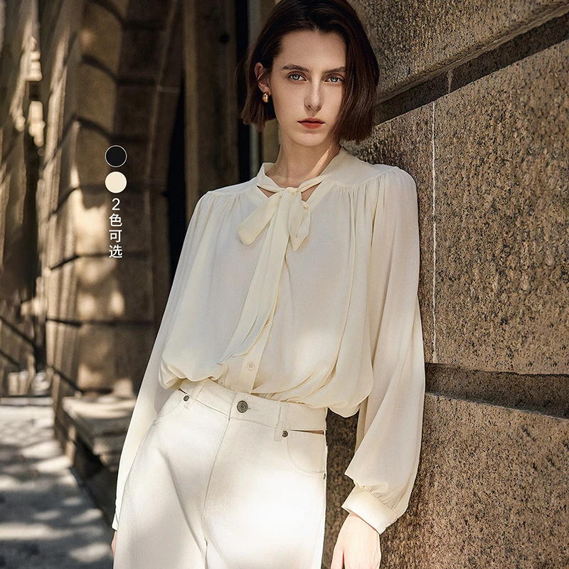 LILY2024秋新款女装衬衫124309C4924