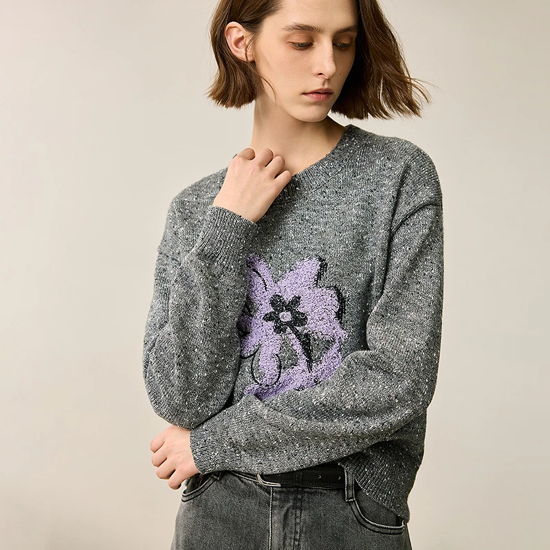 LILY2024冬新款女装毛针织衫124409TK922