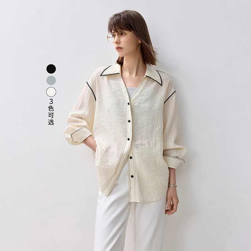 LILY秋新款女装衬衫124309C4926