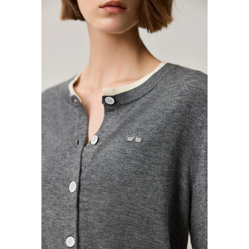 LILY2024秋新款女装毛织开衫124329TC901