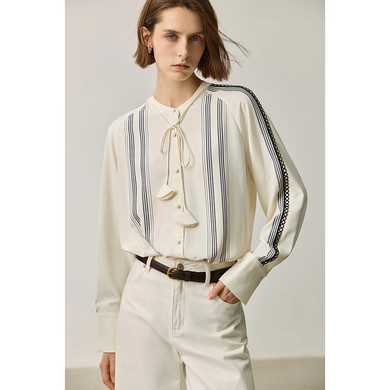 LILY2024秋新款女装衬衫124329C4953