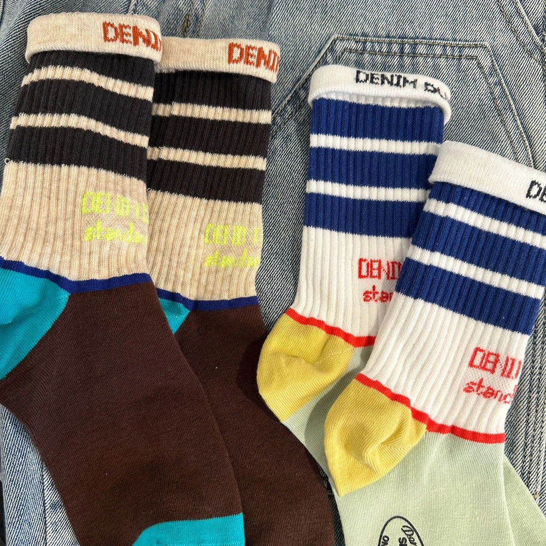 LCX 2024春装新款 美潮高街帅气男童中筒袜 百搭潮搭儿童袜子