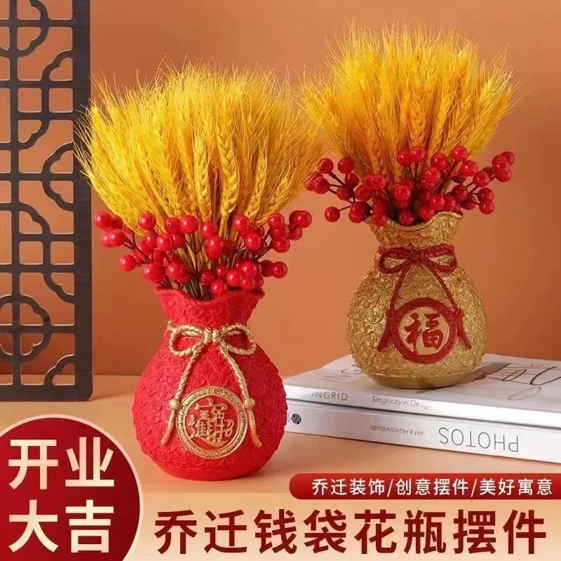 麦穗干花天然黄金大麦花束客厅装饰品插花家居乔迁新居钱袋子花瓶