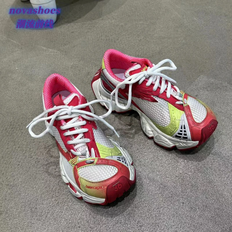 高版2024新款巴家订书机老爹鞋男女同款潮流时尚厚底增高炸街潮鞋