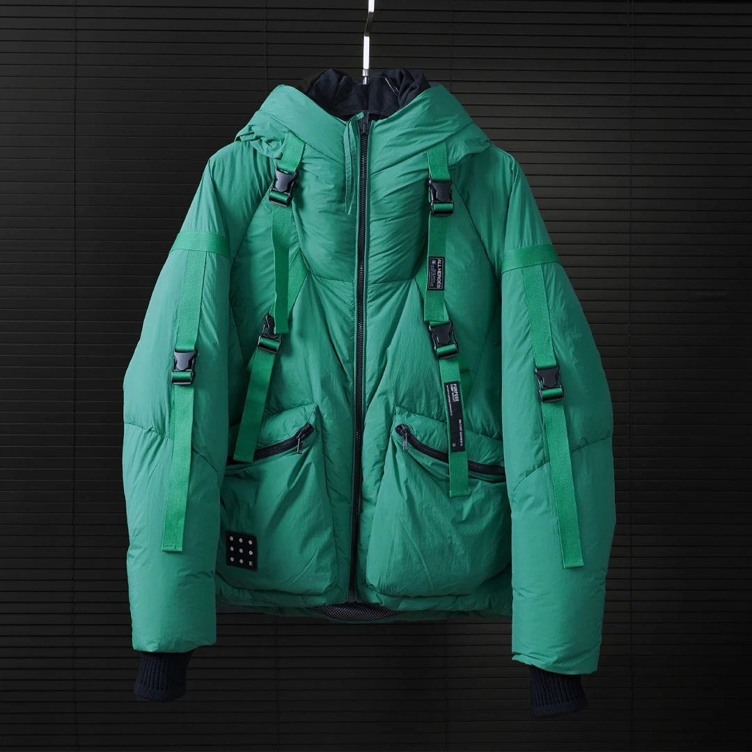 2023冬季男式潮流计感连帽加厚保暖羽绒服秋冬休闲情侣宽松韩版潮