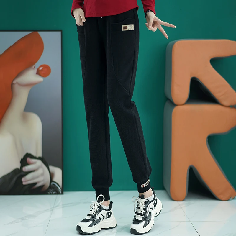 运动裤女春秋季薄款2023新款百搭卫裤宽松束脚显瘦哈伦休闲女裤子