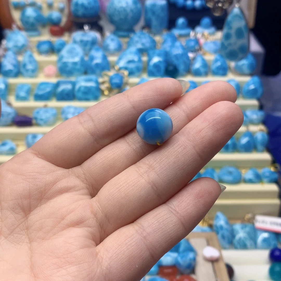 针钠钙石（海纹石）珠宝半成品未镶嵌小*君