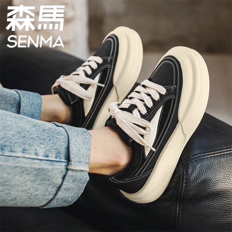 SENMA/森马低帮增高鞋小众板鞋时尚休闲鞋运动百搭男款松糕老爹鞋