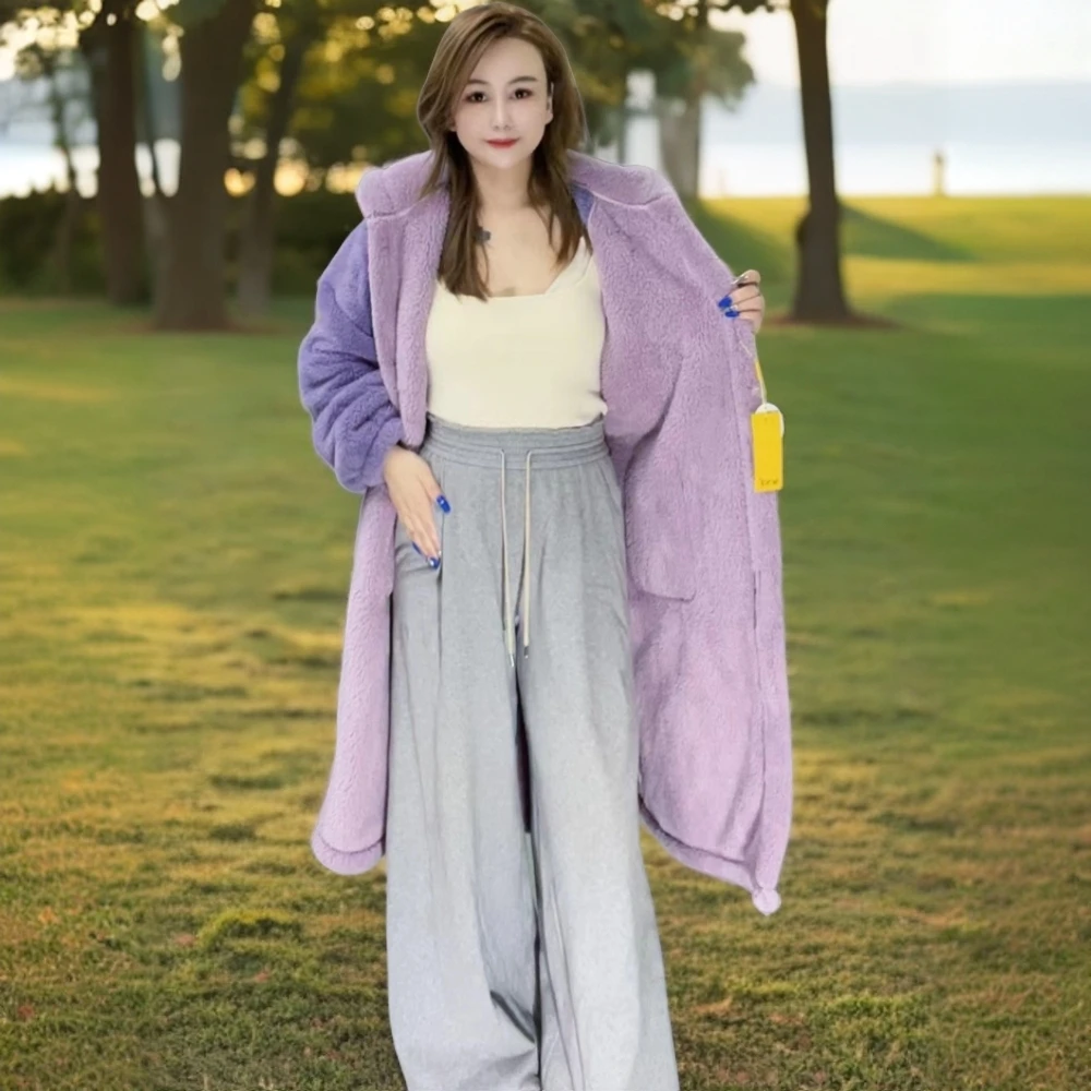 珊瑚绒鸭子睡袍加厚加绒卡通可外穿家居服秋冬季中长款