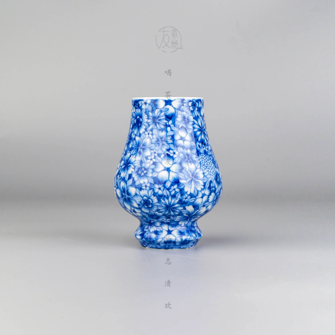 知竹山房万花  凯恩杯【景德镇纯手工茶具126ml】