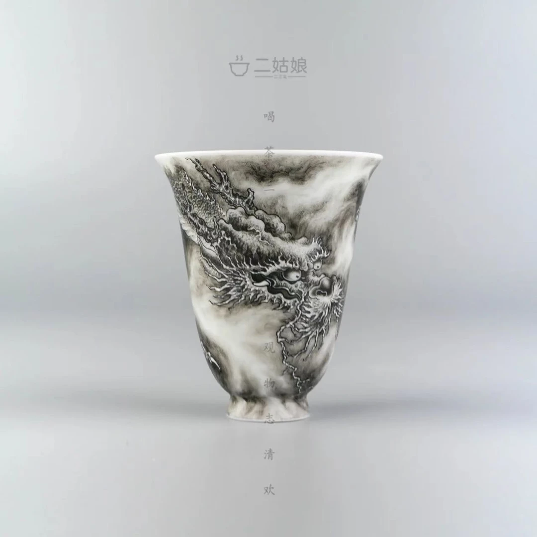 艺林堂艺林藏珍墨彩龙腾致雨高闻香杯（曦瓜联名款）【全手工】