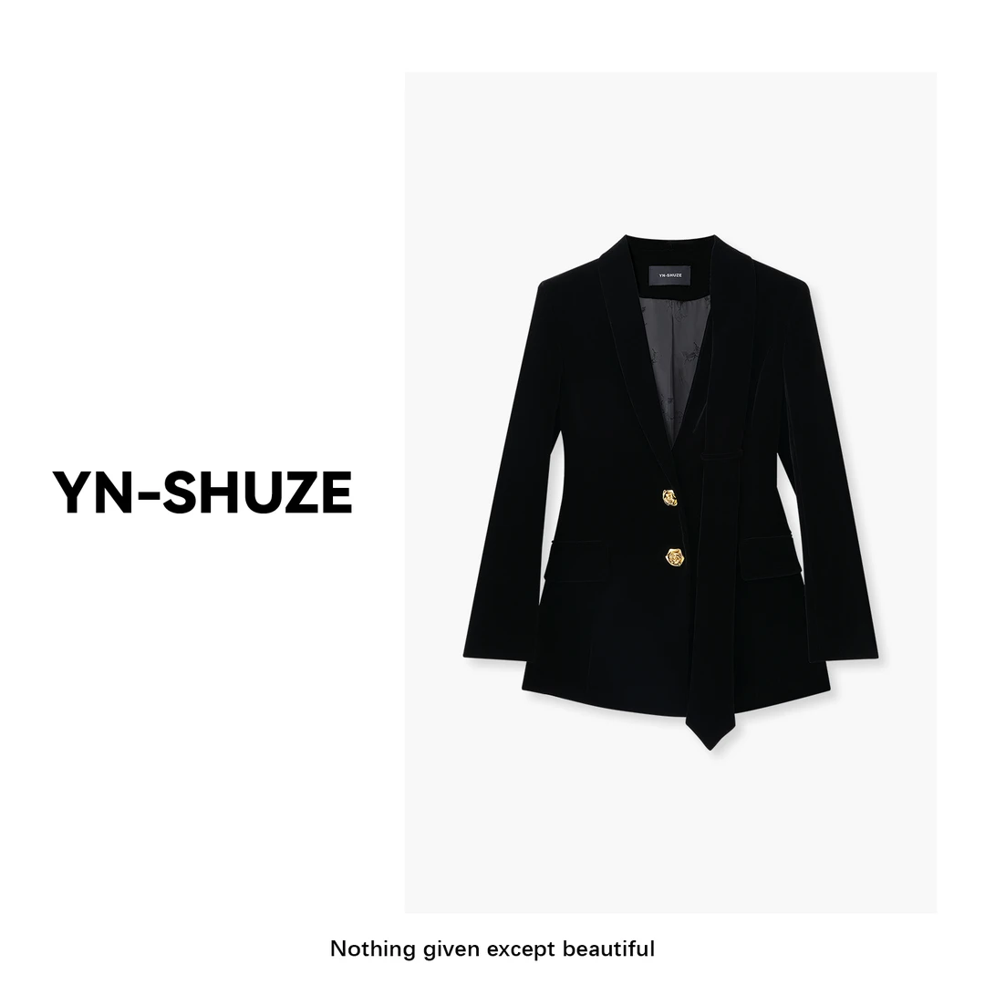 YN-SHUZE【绅士97】高定气质束腰格纹翻领西服外套SZ-YNC-247721