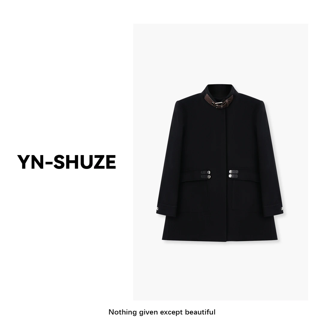 YN-SHUZE【 耀黑女王】秋冬高定100羊毛锁扣外套SZ-YNC-2024943