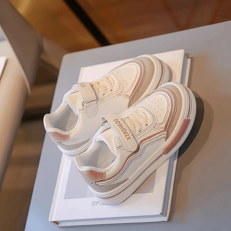 ABC儿童运动板鞋2024春秋新款小白鞋软底防滑老爹鞋休闲鞋