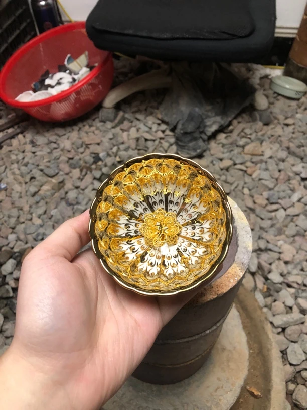 金玉满堂金孔雀茶杯