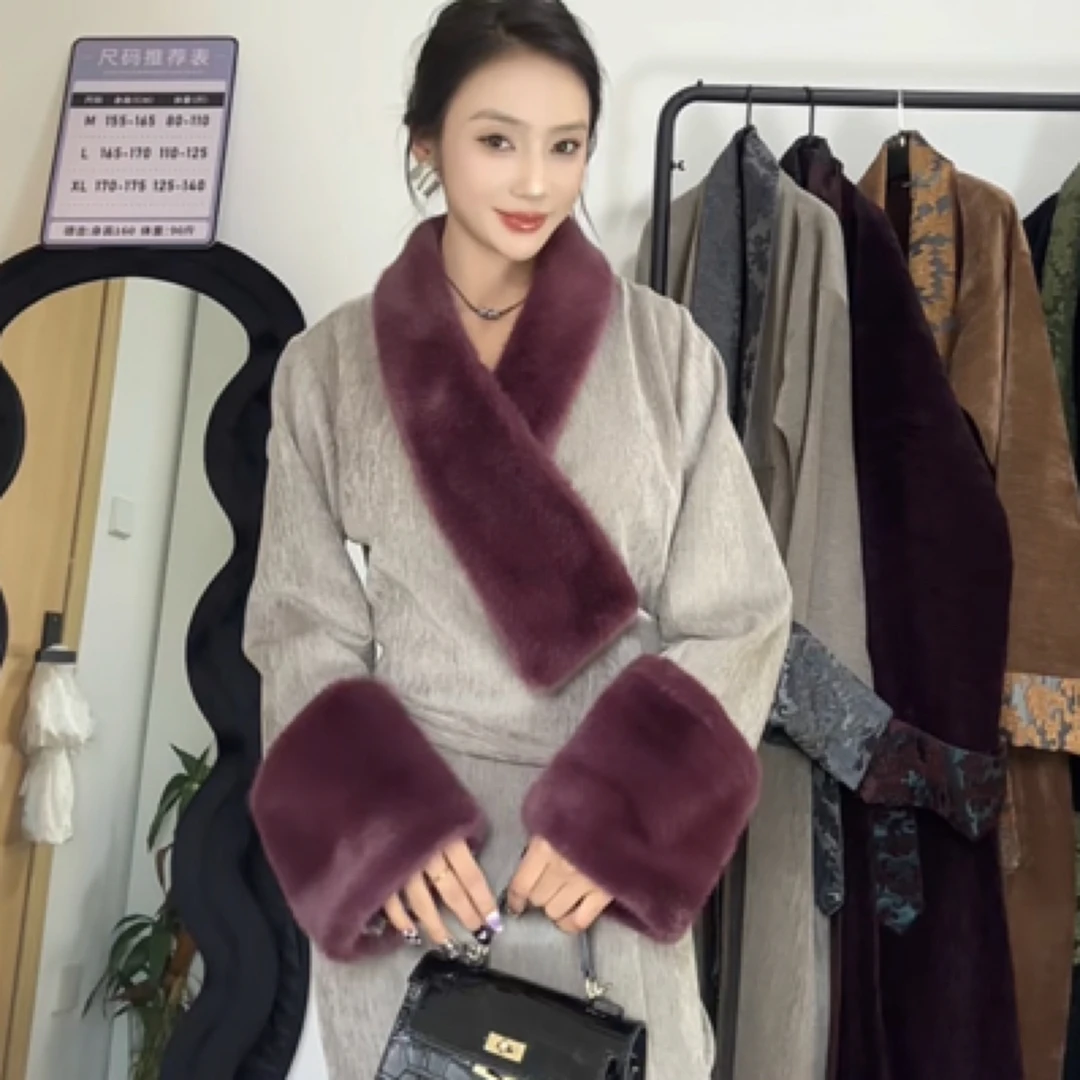 雪泥尔单层领口袖口毛边【西藏服】简单民族风拉满