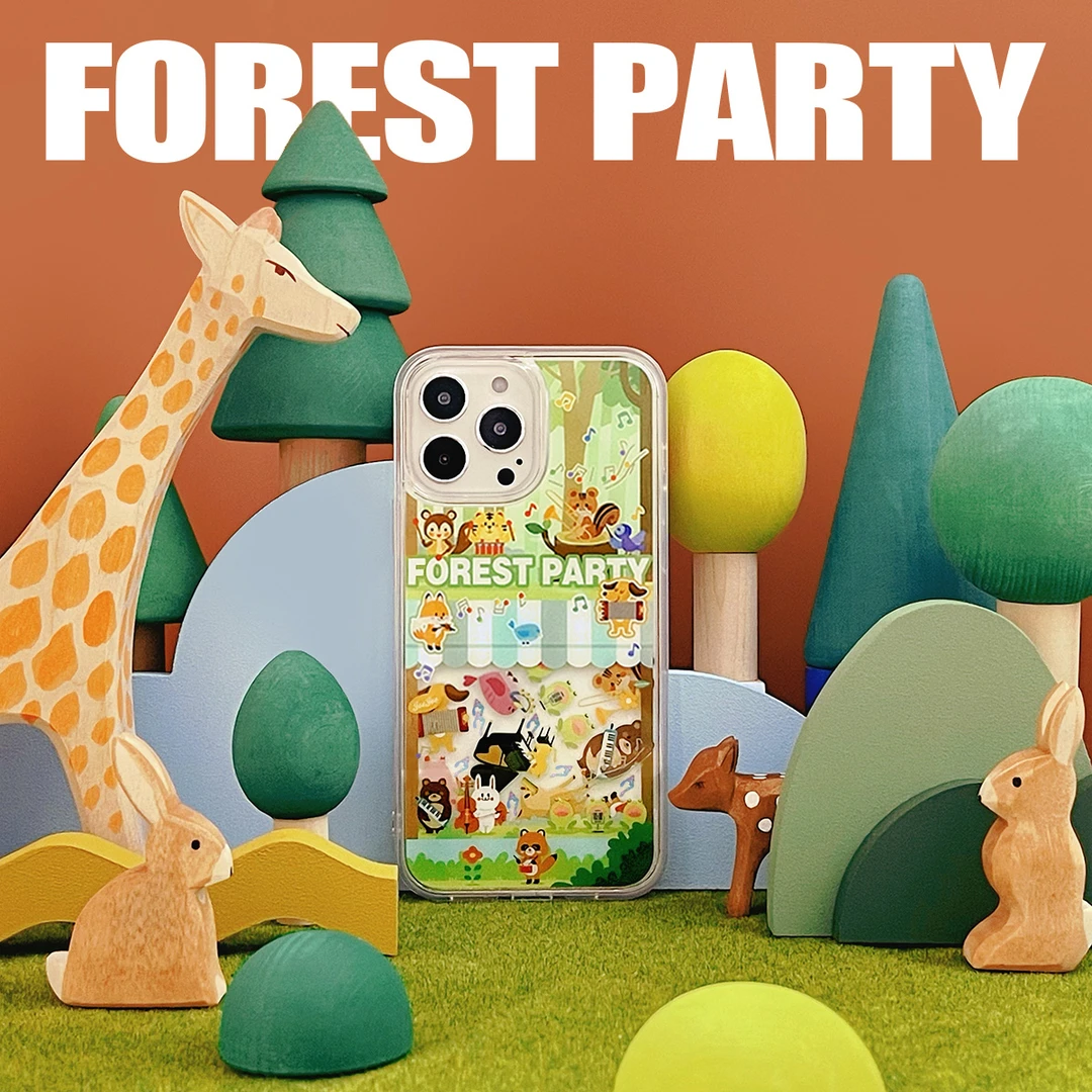 JOEJOE原创森林动物适用Apple15苹果iphone16proMax流沙手机壳14