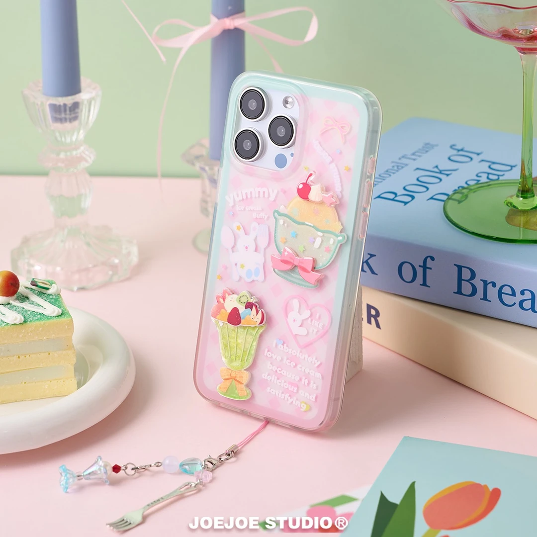 JOEJOE原创甜品屋适用15苹果14亮面手机壳iPhone16pro max双层15P