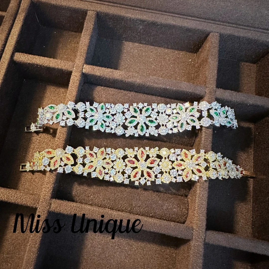D2104花好月圆橘色绿色手链