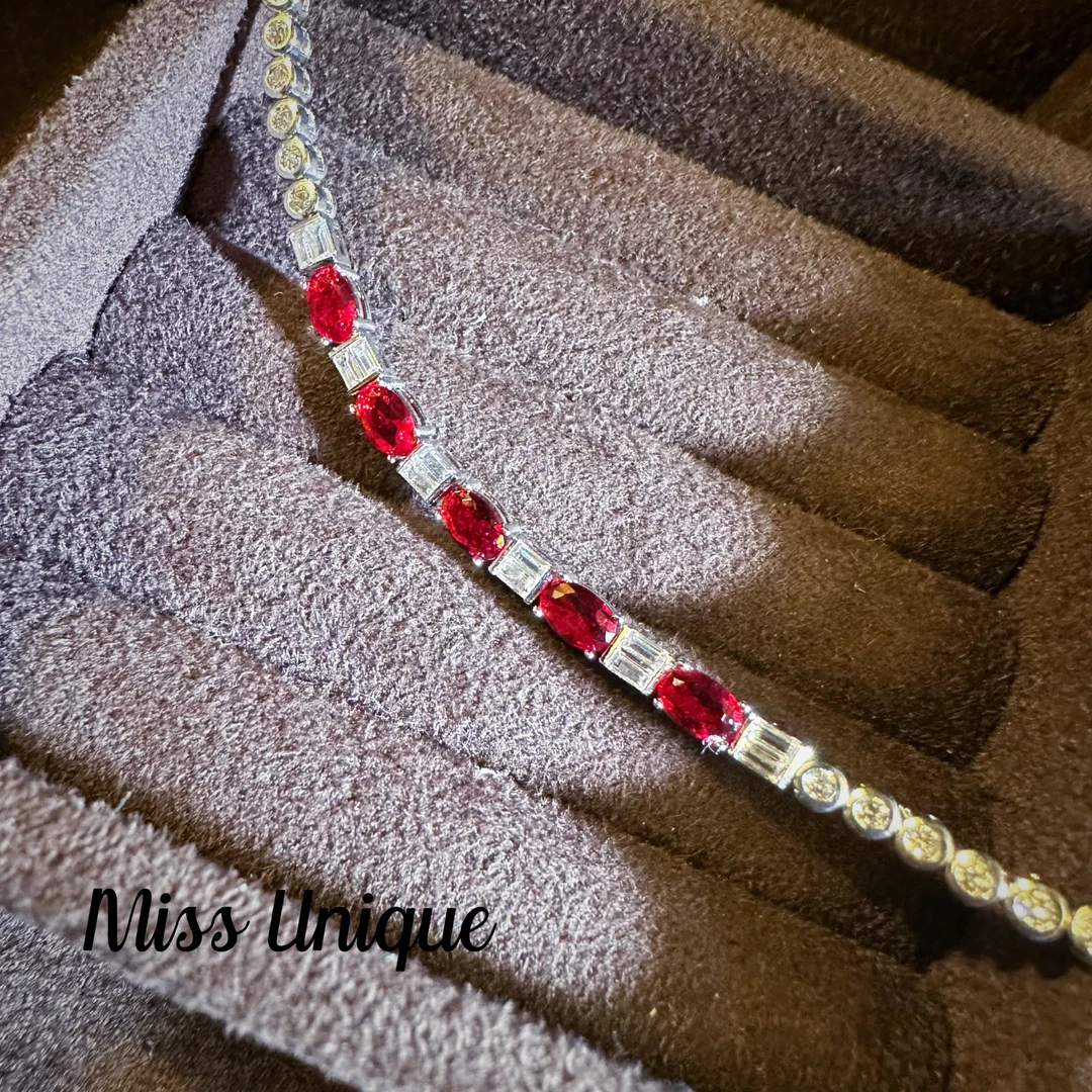 D2071红色小椭圆手链