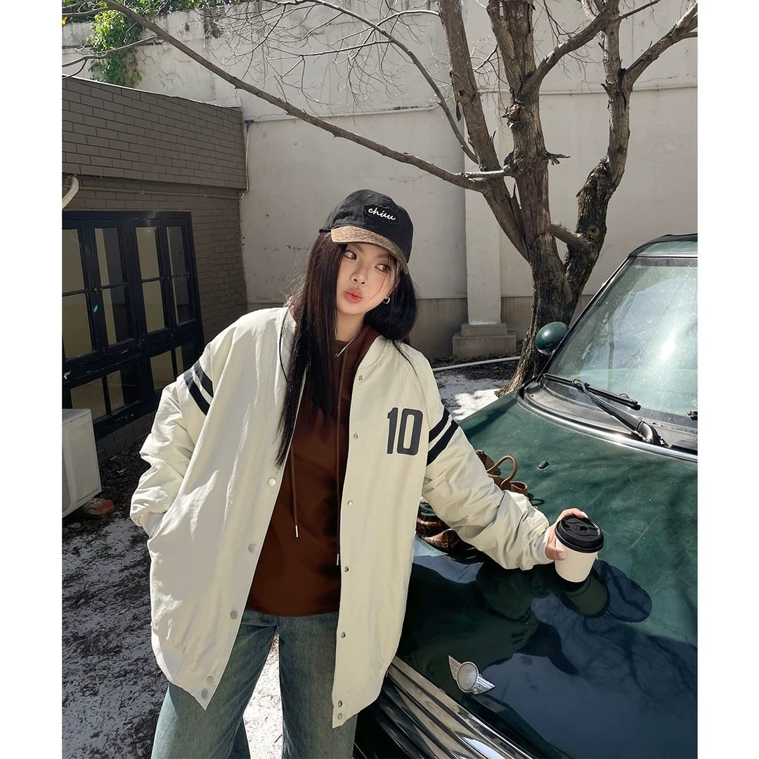 BUMENYLEE大码女装秋冬新款上衣胖mm显瘦百搭款宽松拼接撞色棉服