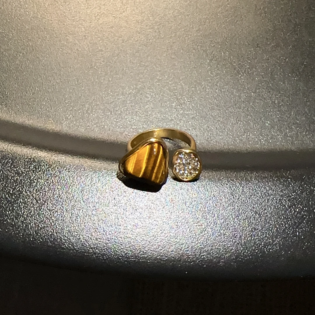 铜合金锆石戒指 开口戒指个性复古简约指环RICug 0107