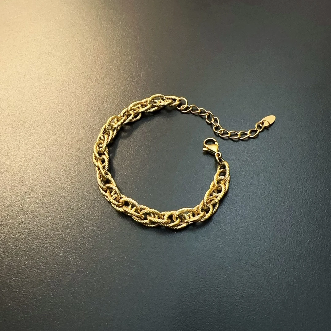 合金手链 百搭链条手链金色小众麻花首饰复古高级BRCug 0088