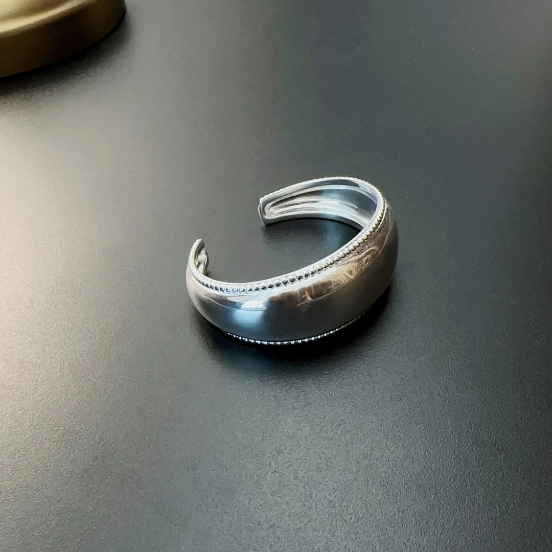 925银手镯 纯银手镯亮开口复古镯925纯银饰品BRAgs 0072